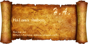 Halama Ambos névjegykártya